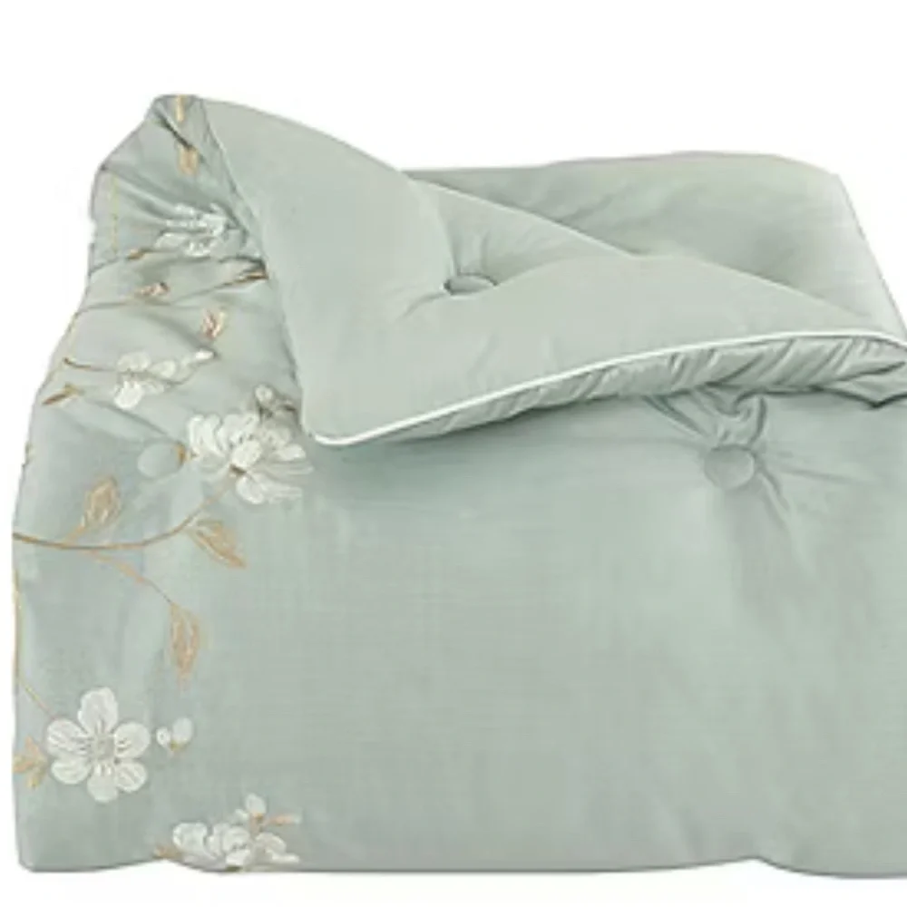 New Royal Court Spring Garden 4-Pc. Comforter Set, Queen - Spa NEW